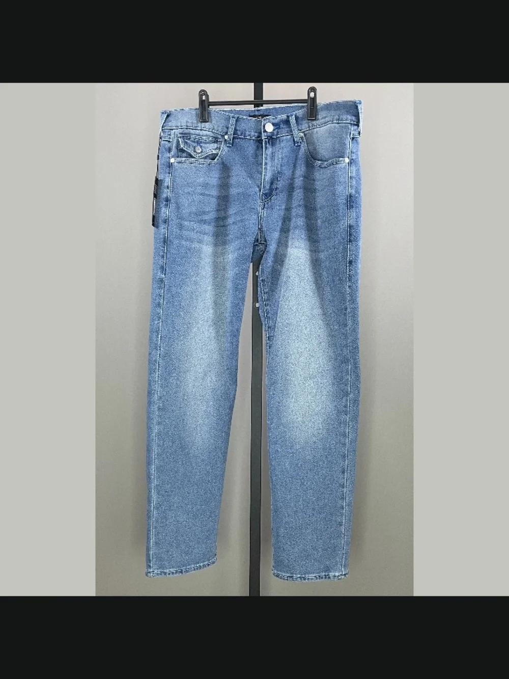 NEW True Religion Jeans Mens 34 blue denim straight leg geno designer street